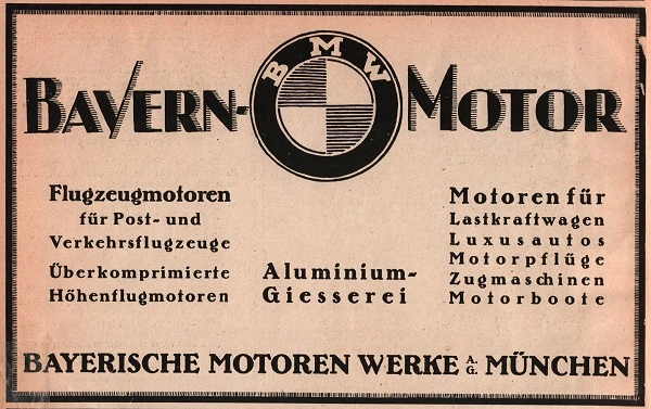 Afiș BMW din 1918.