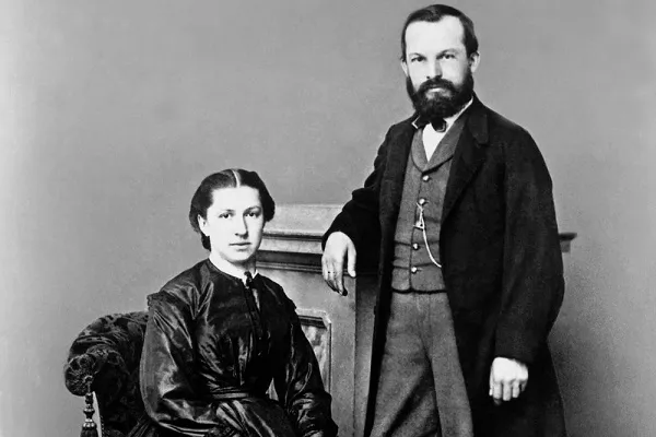Gottlieb Daimler și soția sa Emma Kurz, 1875