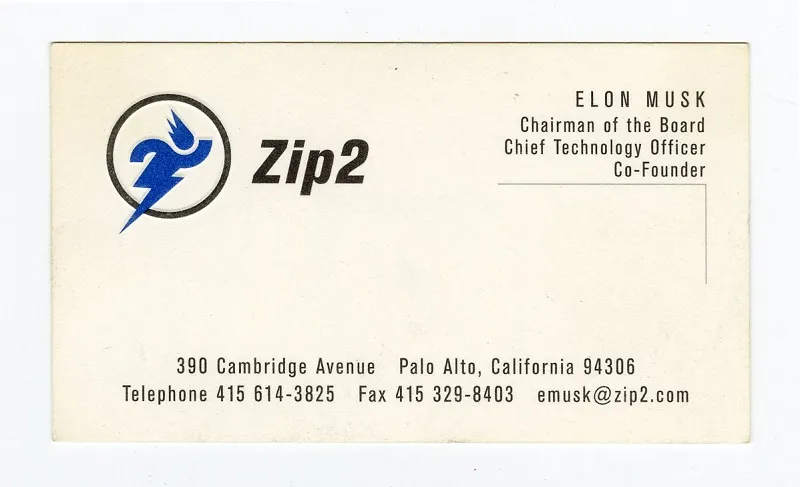 Carte de vizită ZIP2 1996